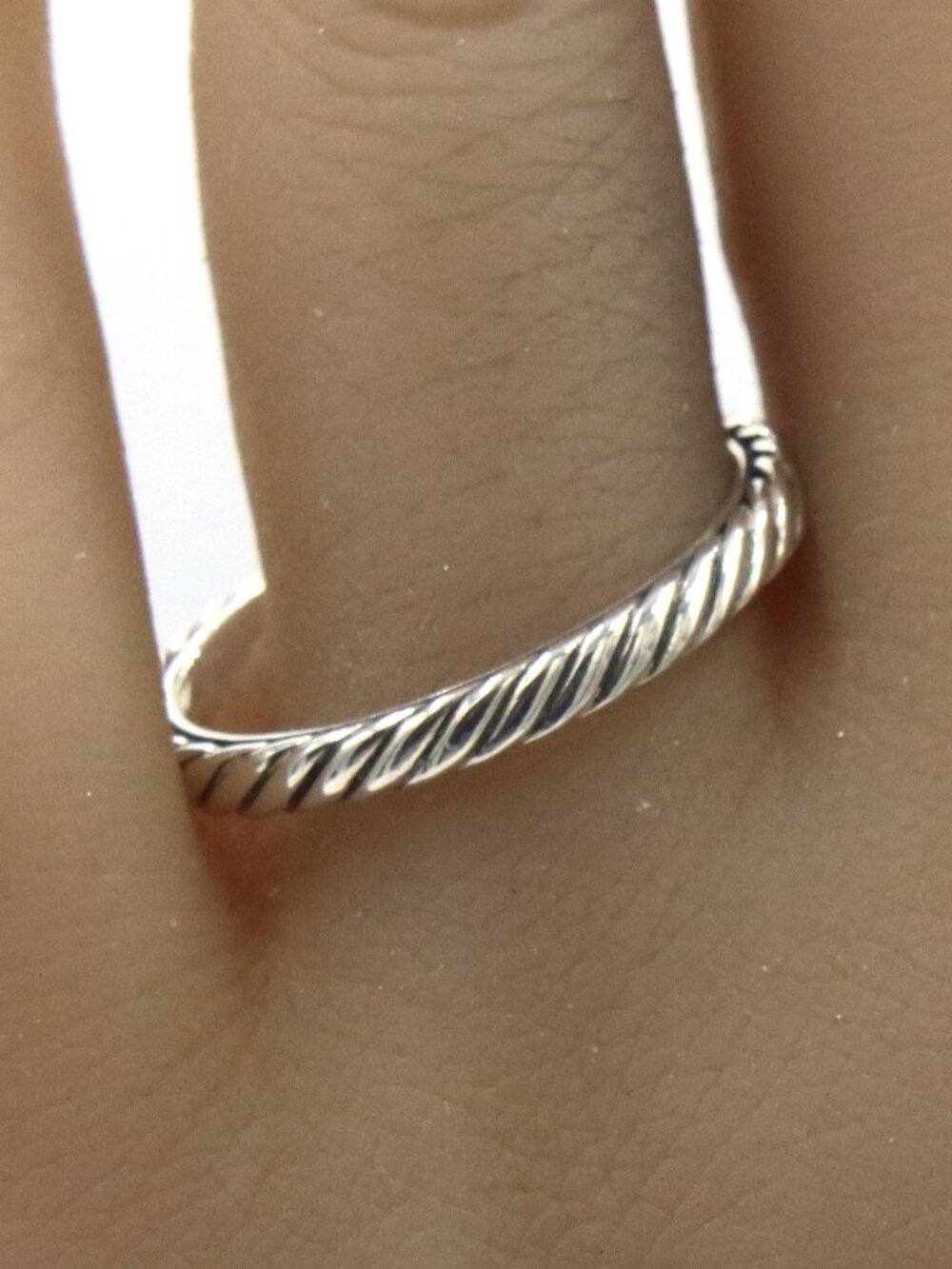 925 Sterling silver David Yurman cable stack ring